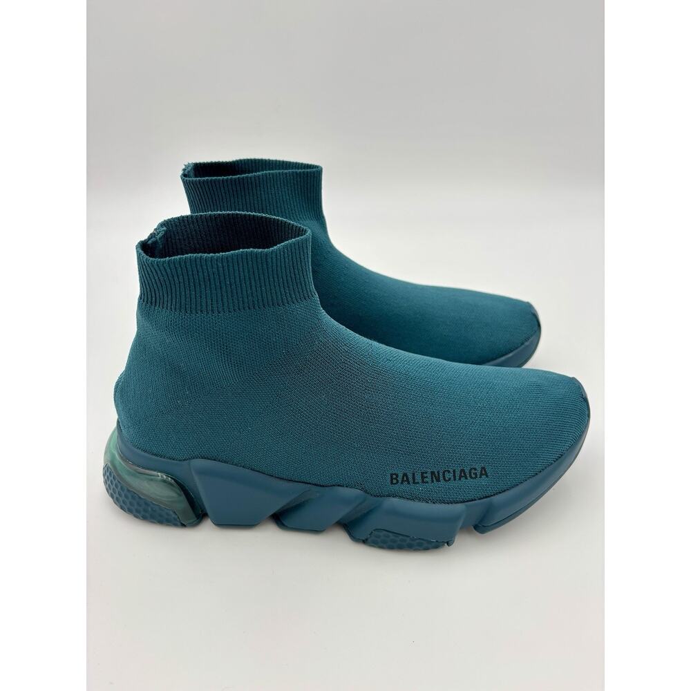 Authentic Balenciaga 2.0 Speed Knit Runner Sock Sneakers Teal Blue Size 8